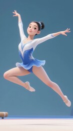 体操选手优雅感竞技场景