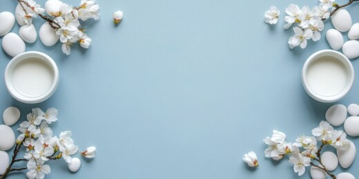 美妆道具清新风美妆展示场景