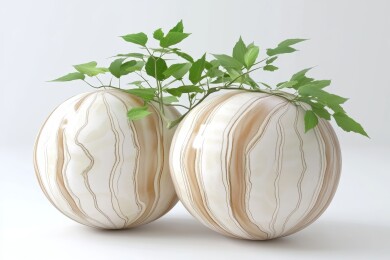 条纹瓜清新风果蔬展示场景