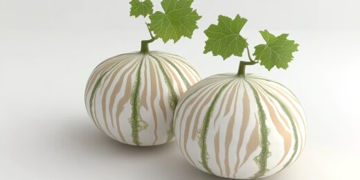 条纹瓜清新风果蔬展示场景