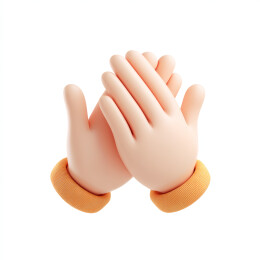 一双3D卡通手正在鼓掌