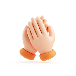 一双3D卡通手正在鼓掌