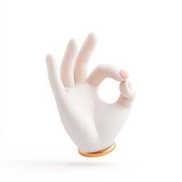 一只卡通手摆出OK手势