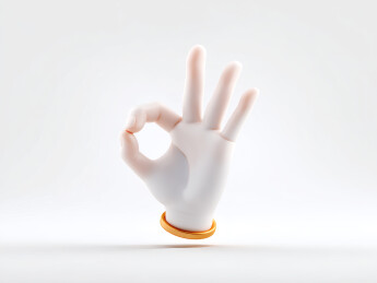 一只卡通手摆出OK手势