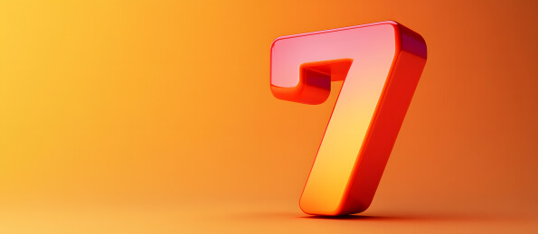 立体霓虹渐变数字7