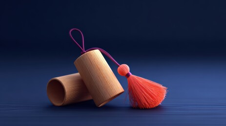 竹制香筒与流苏装饰