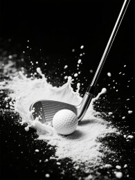 高尔夫球溅水运动击球场景