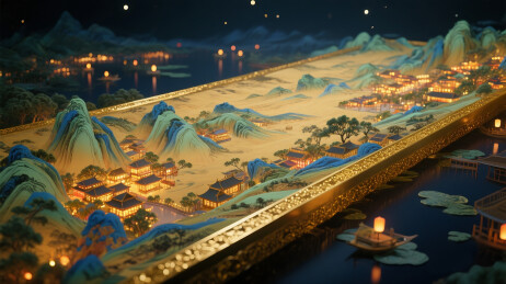 千里江山图夜景