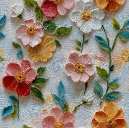 四方连续，3D花朵