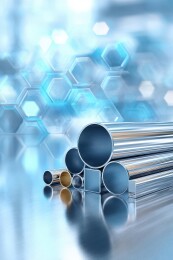 金属管材与科技背景的现代工业展示