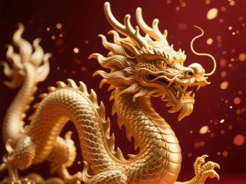 金色神龙华丽祥瑞场景