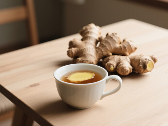 一杯姜茶与生姜