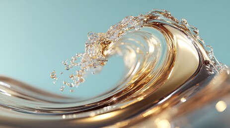 水浪翻滚琥珀色