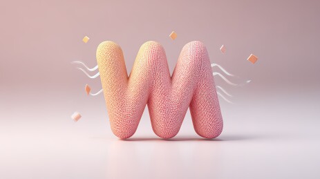 粉色毛绒字母W