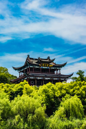 中国湖北省武汉市晴川阁园林建筑