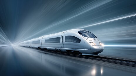 高速列车疾驰的瞬间