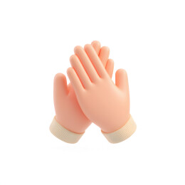 3D卡通拍手姿势图标