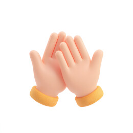 3D卡通拍手姿势图标