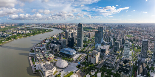 上海徐汇滨江西岸艺术中心CBD航拍