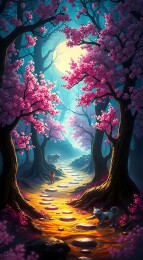 春日迷梦光影交织的花海小径
