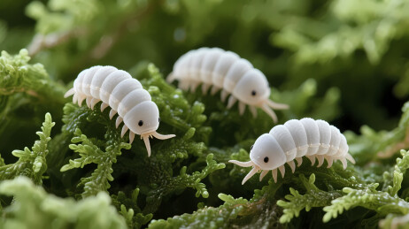 白色小虫绿色苔藓生态