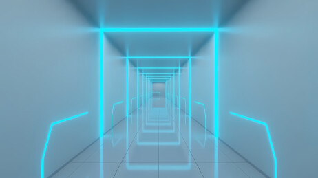 蓝色荧光未来走廊