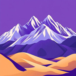 星夜山漠交融图