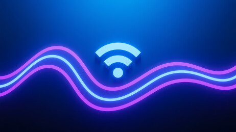 深蓝色波浪WiFi图案