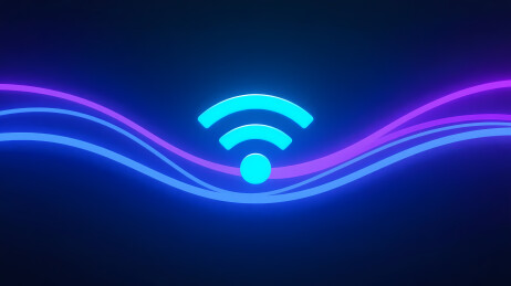 发光蓝绿WiFi图标