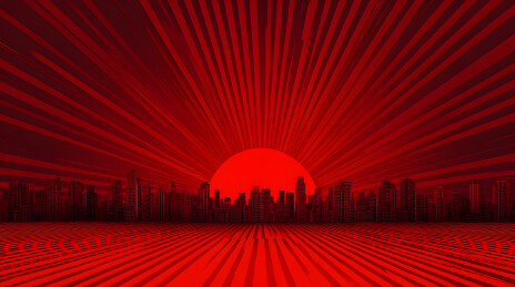 红日城市景观设计复古素材