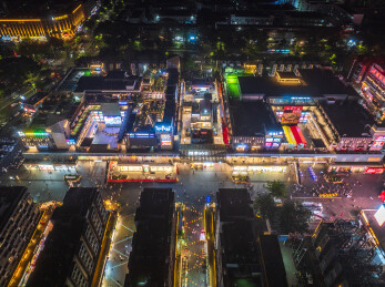 广东深圳后浪新天地夜景航拍