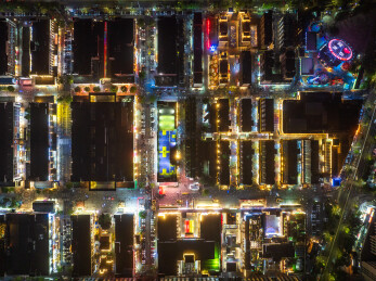 广东深圳后浪新天地夜景航拍