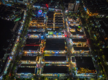 广东深圳后浪新天地夜景航拍