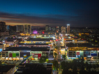 广东深圳后浪新天地夜景航拍
