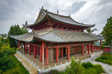 中国云南省红河州建水县指林寺航拍