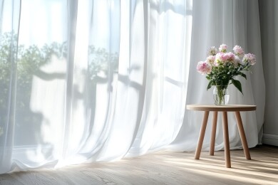 窗景花瓶清新室内场景