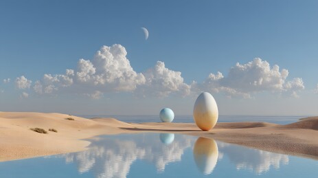 沙丘倒影巨蛋梦幻景象