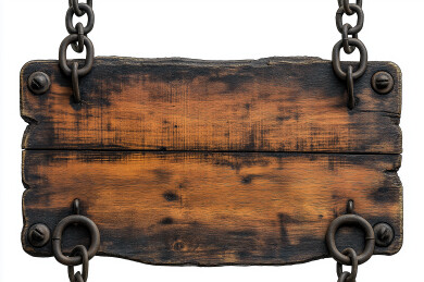 铁链木质吊牌元素
