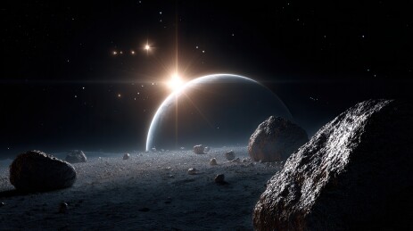 太空中天体与星辰岩石的壮丽景象