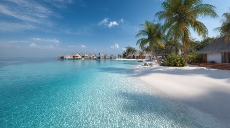 美丽热带海滩的迷人景象