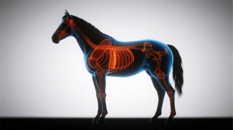 透明骨骼效果的站立马匹