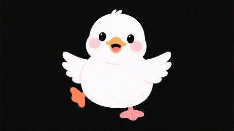 可爱小白鸡插画