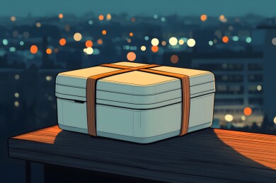 柔光下木桌上的饭盒