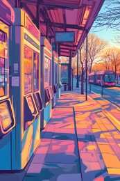 巴士车站候车区的柔和灯光与高效设施