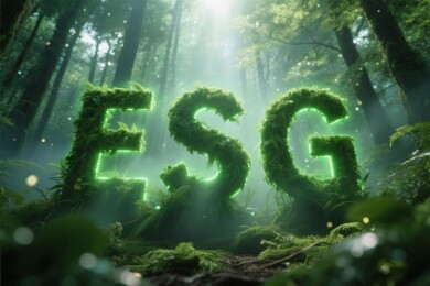 ESG文字绿色森林场景