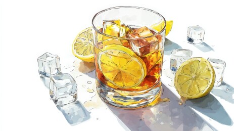 彩色冰茶图画