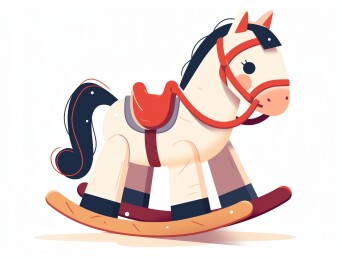 经典摇摆木马插画