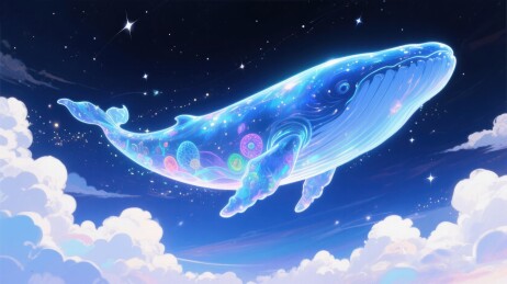 星空中的梦幻蓝鲸