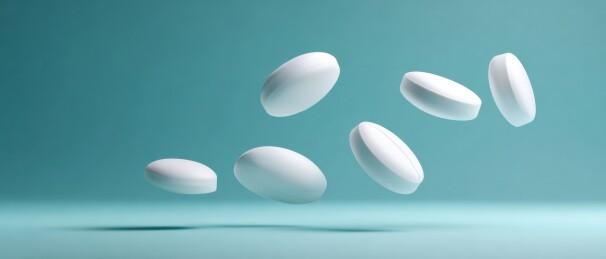 悬浮的白色药片