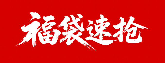 福袋速抢矢量书法手写毛笔字